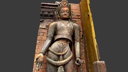 Devi statue w/3 LOD ancient, lod, asia, india, virtualreality, statue, kathmandu, nepal, hinduism, realitycapture, photogrammetry, pbr, scan, sculpture, temple