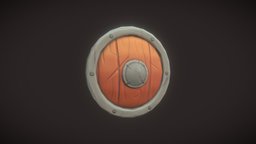 Wooden Shield rpg, wooden, viking, medieval, melee, shields, props, defence, substancepainter, substance, weapon, maya, cartoon, asset, game, stylized, fantasy, shield