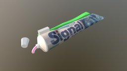 Tooth brush and toothpaste beauty, brosse, laver, beaute, dents, dentifrice, 3dsmax, 3dsmaxpublisher