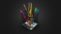 Pencil / Pen Holder office, pencil, pen, desk, color, stationary, colorful, pens, pencils, pencil-holder, pencil-box