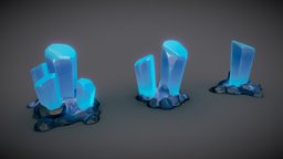 Stylized Crystal Clusters rpg, gaming, ice, geology, crystal, item, cave, craft, crystals, quartz, minerals, jrpg, unrealengine, unrealengine4, environment-assets, stylized-environment, stylizedmodel, stylizedpbr, pbr, stylized, gameready, environment, stylizedstation, genshin, genshinimpact, genshin-impact