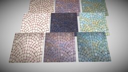 Handpainted Floor Tiles Textures medieval, ark, handpainted, texture