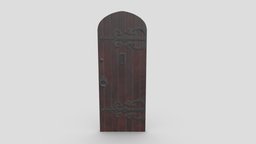 Castle Door 04 Low Poly Realisitc gate, castle, wooden, dungeon, retro, medieval, unreal, era, antique, rusted, ready, gothic, prison, jail, middle, realistic, old, fortress, engine, age, real, aged, unity, game, 3d, pbr, low, poly, church, door