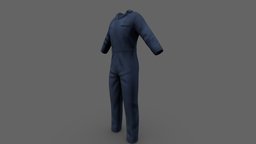 Male Multiprofession Work Jumpsuit mechanic, work, engineer, window, multi, worker, working, uniform, cleaner, costume, mens, outfit, jumpsuit, gardener, character, pbr, low, poly, man, street, blue, male, profession, technican