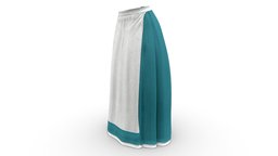 Female Farmer Long Skirt With Apron green, medieval, long, with, skirt, colonial, american, farmer, old, villager, apron, pheasant, pbr, low, poly, female