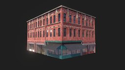 Low Poly Abandoned apartment 001 abandoned, bulding, apartment, hi-res, lowpoly, environment