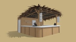 Beach Bar 5x5 Meters bar, room, drink, food, cocktail, frame, empty, wooden, tent, stand, high, expo, restaurant, other, kiosk, tiki, architectural, store, market, stall, hut, beach, commercial, hawaiian, straw, 5x5, wood, shop, noai