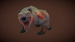 Stylized Fantasy Undead Bear bear, rpg, forest, roar, wild, undead, mmo, fbx, honey, moba, bears, handpainted, low-poly, lowpoly, animal, stylized, animated, zombie