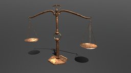 Medieval balance scales scales, freemodel, medievalfantasyassets, medievalprops, ancientscales, vintagescales, medievalscales, balancescales