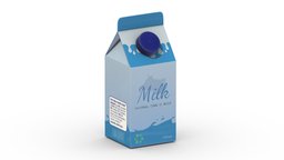 Supermarket Milk Carton 02 Low Poly PBR drink, food, shelf, carton, unreal, 500, generic, can, item, store, market, ready, vr, ar, beverage, milk, supermarket, realistic, engine, juice, package, shelves, jug, ml, grocery, gallon, unity, glass, asset, game, 3d, pbr, low, poly, mobile, bottle, container, plastic