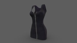 Front Zip Up Mini Dress zip, mini, red, front, club, , fashion, up, girls, clothes, dress, womens, wear, formal, evening, sleeveless, pbr, low, poly, female, black, zipped