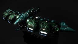 Ankla Alien Carrier starship, alien, game-ready, pbs, msgdi, pbr, lowpoly, scifi, ship, space, spaceship