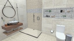A235 12 bathroom, bath, furniture, realistic, sanitario, bano, servicios, inodoro, retrete, render, interior, light
