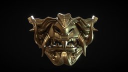Samurai Mask III stl, horns, japan, , luxury, 3dprintable, samurai, fine, 3dprinting, mask, japanese, mempo
