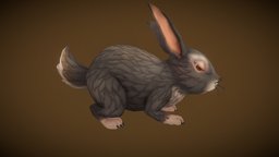 Stylized Rabbit rabbit, rpg, wild, critter, mmo, rts, fbx, moba, character, handpainted, lowpoly, creature, animal, animation, stylized, animated