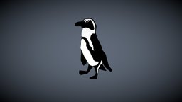 Dancing Penguin penguin, shadeless, handpainted, low-poly, lowpoly