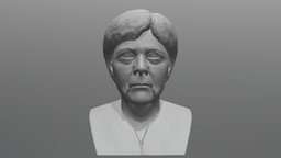 Angela Merkel bust 3D printing ready printing, color, politician, president, germany, clinton, bush, celebrity, europe, angela, putin, famous, politics, eu, trump, merkel, macron, 3d, texture, bust