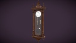 Antique wall clock clock, vintage, retro, gameprop, antique, props, realistic, old, 1930s, props-game, wallclock, substancepainter, blender, gameart, gameasset, gameready