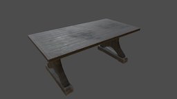 Wooden Table wooden, desk, medieval, rustic, table, 3dsmax-photoshop
