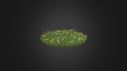 Grass with Sow-thistles 3D Model plant, field, forest, grass, flower, element, wild, herb, round, sonchus, sow-thisle, thisle