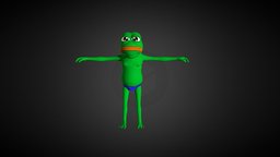 Pepe the frog frog, dancing, pepe, pepe-frog, unity3d, lowpoly, creature