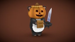 Cat-O-Ween cat, b3d, kitty, candy, scary, stylised, october, boo, substancepainter, substance, character, handpainted, blender, lowpoly, blender3d, stylized, halloween, pumpkin, spooky, horror, gameready