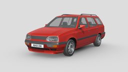 Low Poly Car automobile, wheel, golf, power, cars, suv, drive, sedan, vintage, wagon, vw, compact, classic, volkswagen, family, old, auto, 1997, crossover, volkswagen-golf, vehicle, car, vwgolf, vw-golf