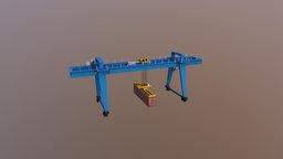 Container crane KK6 (low-poly) crane, container, kk6