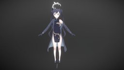 Kisaki animegirl, anime3d, anime-character, gun, learning-modeling-project, bluearchive