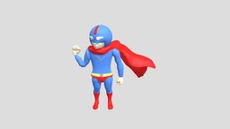3D Super Man Cartoon batman, spider, bat, spiderman, superman, maya, character, cartoon, 3d, blender, man, human, super, c4d