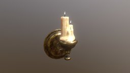 Brass Wall Candle Holder wax, flame, candle, candles, candleholder, melting, burn, melt, wick, light