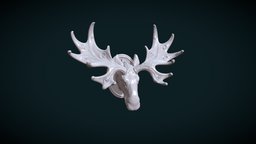 Moose Head figure, mounted, head, moose, animal, sculpture, mamm