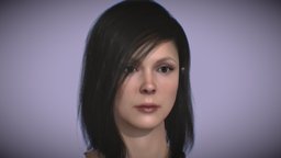 Una face, hair, anatomy, sss, realistic, head, famale, character, girl, game, blender3d, human, skin