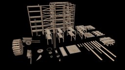 Medieval Scaffolding asset castle, ancient, medieval, bulding, game-ready, scaffolding, middleages, scaffold, citybuilder, mobile-game, asset, lowpoly, oldtown