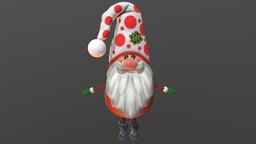 gnome red-white red, cute, white, gnome, christmas, newyear, cartoon
