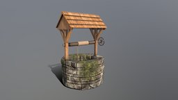 Medieval Well well, fountain, medieval, old, waterwell, 4ktextures, gamereadyasset, oldwell, substancepainter, blender, lowpoly, history, gameready
