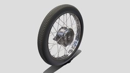 Moped wheel low poly motorcycle, engine, chassis, moped, 50cc, mobra