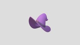Hat019 Witch Hat hat, wizard, style, leather, cap, prop, fashion, purple, accessory, head, headdress, costume, sorcerer, wear, cartoon, witch, halloween, clothing, magic