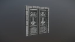 Metal Door gate, castle, security, entrance, architectural, window, metal, ironwork, iron, architecture, building, fantasy, church, door, steel, temple