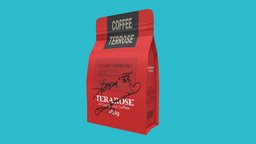 Coffee Paper Bag cafe, coffee, coffeetable, freemodel, paper-bag, low-poly, free, coffee-bag, handdrip