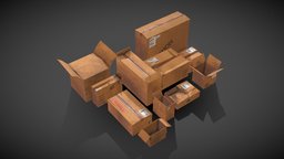 Cardboard Boxes Pack prop, cardboard, box, packing, props-assets, carboardbox, gameasset, gameready