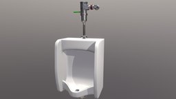 Urinal Toilet bathroom, porcelain, toilet, pipes, normalmap, metal, urinal, substance, blender, lowpoly, substance-painter