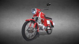 Mobra 50 Red motorcycle, engine, chassis, moped, 50cc, mobra