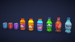 Stylized Soft Drinks / Soda drink, kiosk, prop, can, store, cola, coke, supermarket, stylised, berry, soda, drinks, water, juice, coca-cola, items, liquid, bottles, overwatch, assetpack, sodacan, sodabottle, softdrink, stilised, lemonade, refreshment, pbr-texturing, stylizedmodel, bottle-water, fortnite, pbr-game-ready, refreshing, lemons, soda-can, softdrinkcan, drinkcan, orangejuice, bottle, cola-bottle, "coke-can", "softdrinks", "juice-bottle"
