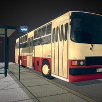 Bus and bus stop scene, bus, busstop, gamea, asset, car