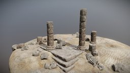 Greek Ruins architectural, column, columns, substance, architecture, zbrush