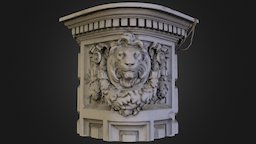 Lion Corner rhino, corner, lion, facade, belgium, antwerp, realitycapture, architecture, photogrammetry, zbrush, animal, building, sculpture