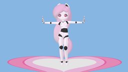 Cyberia Heart cute, heart, b3d, pony, anthro, pink, android, equine, gynoid, girl, blender, female, robot
