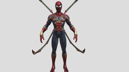 Iron Spiderman(Textured)(Rigged) marvel, superhero, amazingdesign, 3dmodel, avengersendgame, ironspiderman