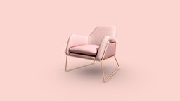 THE POWDERY PINK ARMCHAIR WITH GOLDEN LEGS armchair, legs, furniture, pink, golden, interior-design, dinningchair, furnituredesign, architectural-design, chair, interior, gold
